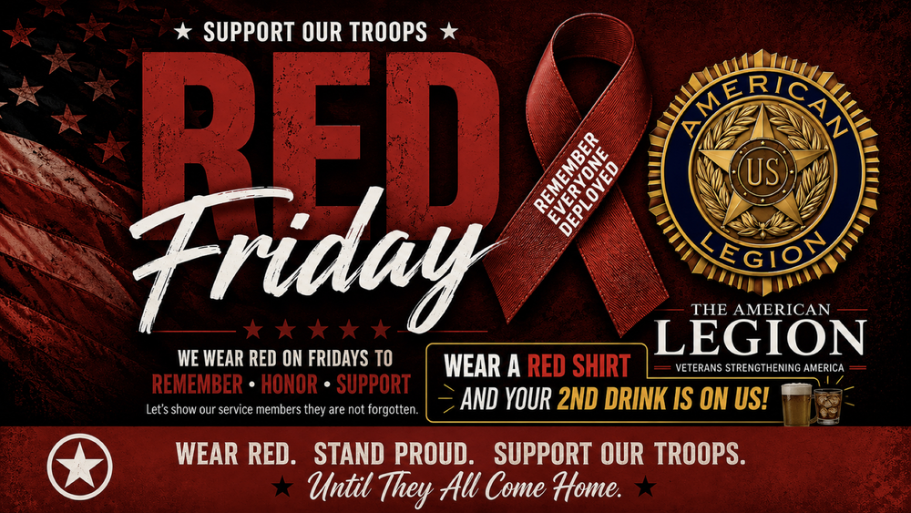 Red Shirt Fridays ! Your 2nd Drink Is Free  image